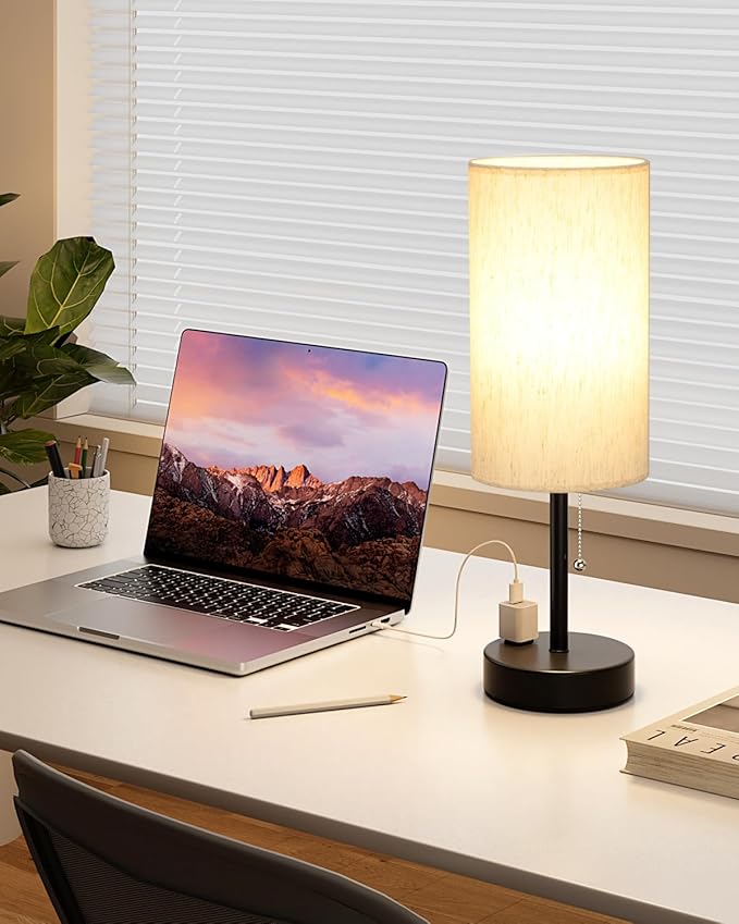 Fenmzee Plus Bedside Table Lamps Set of 2-3 Color Temperatures Pull Chain Lamp - Image 7