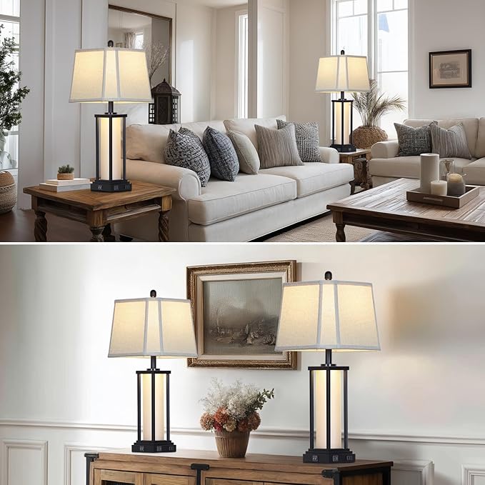 27" Tall Vintage Table Lamp Set of 2 - Image 5