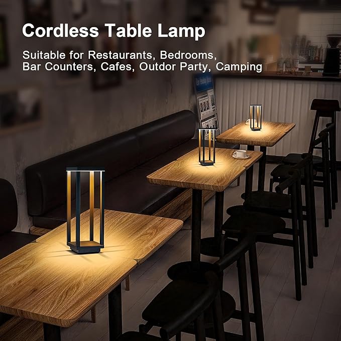 2 Pack Cordless Table Lamp Rechargeable, IP55 Waterproof, 60h Runtime Protable - Image 8