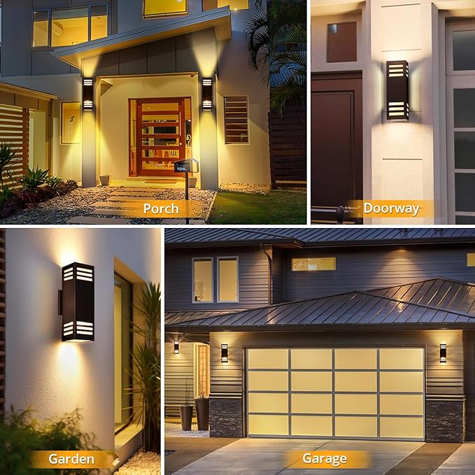 wowlite Outdoor Wall Lights Dusk to Dawn 2 Pack, Modern Porch Lights Outdoor - Image 7