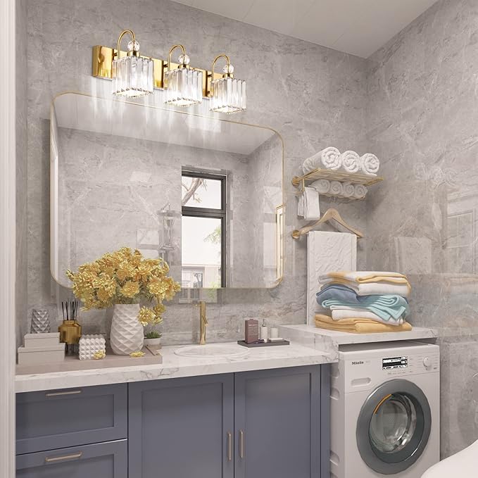 Ralbay Modern Gold Crystal Vanity Lights - Image 5