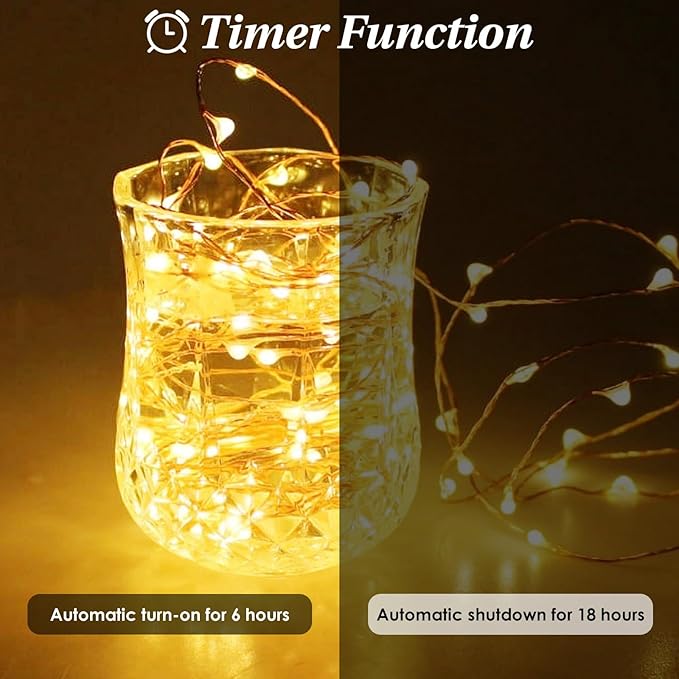 4 Pack Cuttable Fairy Lights Battery Operated, Waterproof 20FT 60LED Twinkle - Image 3