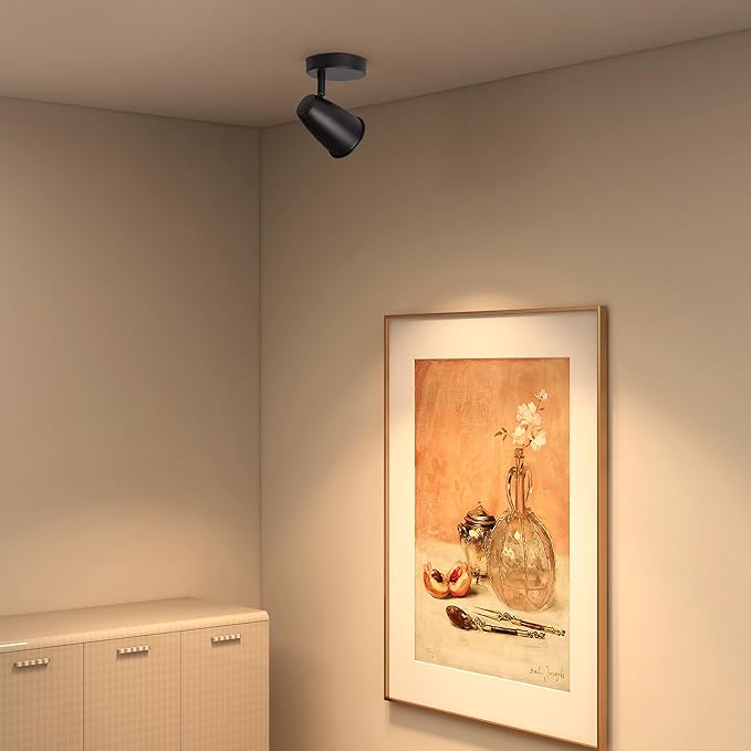Aisilan LED Ceiling Spotlight, Adjustable GU10 Surface Mount Light, Matte Black - Image 4