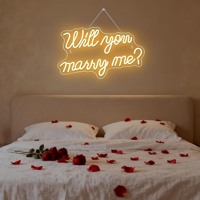 Will You Marry Me Neon Sign for Wall Decor Wedding LED Letters Neon Sign - Image 9