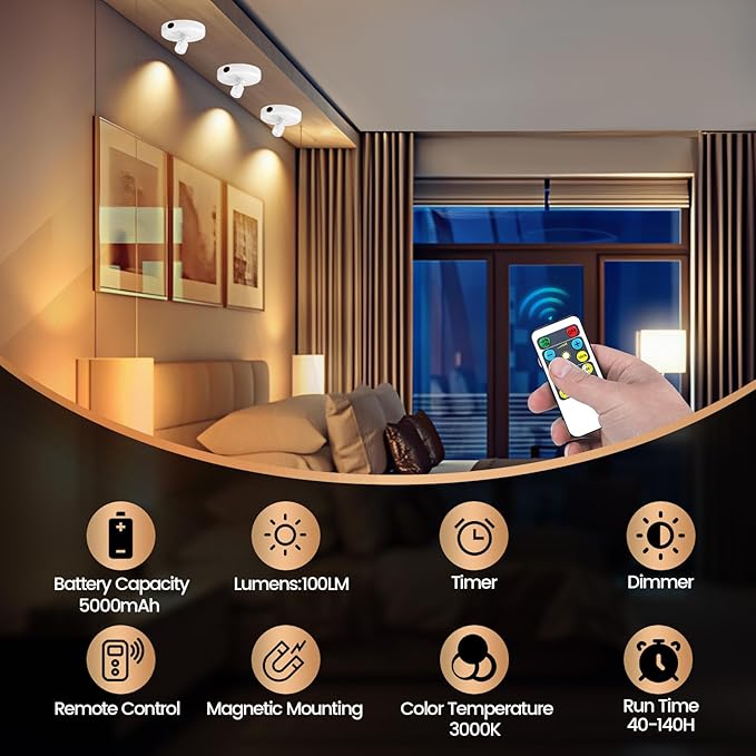 Cordless Spotlight Battery Powered, Plant Spot Light Indoor, Rechargeable - Image 5