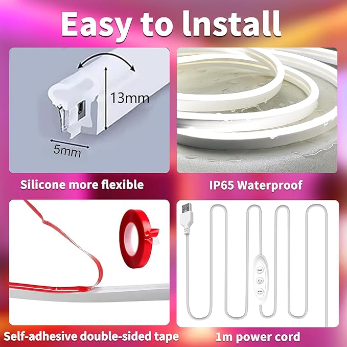 Neon Rope Lights，16.4ft RGB LED Strip Lights - Image 7