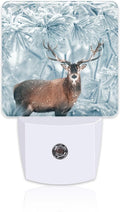 Red Deer in Winter Forest Night Light Plug into Wall, Beautiful Christmas by sndheke