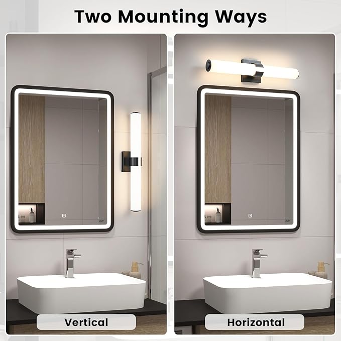 Black Vanity Lights for Bathroom, 22.8 Inch LED Vanity Light Modern Bathroom - Image 7