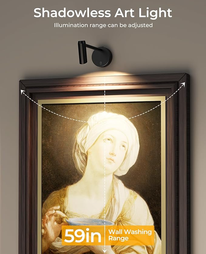 Picture Light for Wall, Battery Operated Art Light for Paintings CCT Dimmable - Image 4