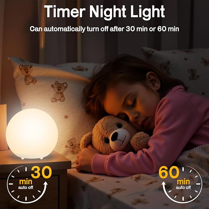 Baby Night Light, Rechargeable Touch Control Night Light - Image 2