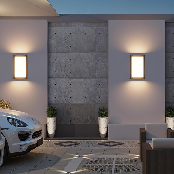2 Pack Modern Outdoor Wall Light 3000K Exterior Wall Sconce IP65 Waterproof - Image 8