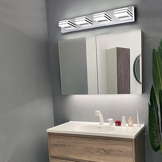 LED Vanity Lights for Bathroom 4 Light Bathroom Lamp over Vanity 27Inch Bathoom - Image 6