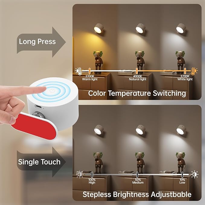 3PACK Romote LED Wall Sconce - Image 2