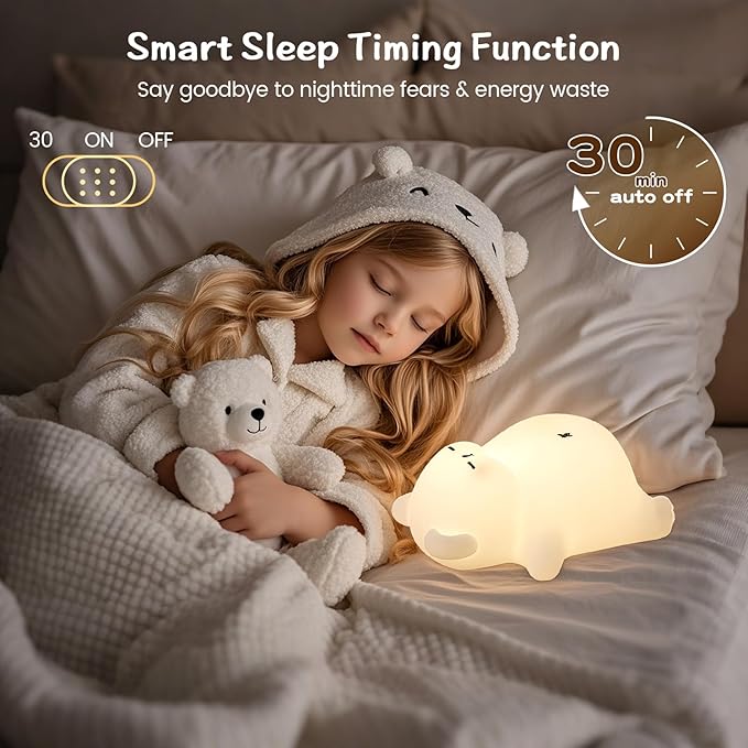 Sleepy Snoring Bear Night Light, Novelty Nursery Nightlight - Image 3