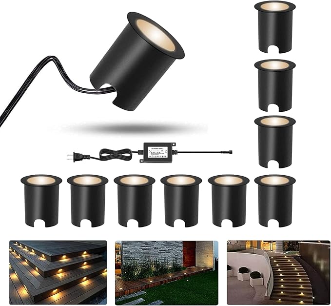 Warm White Recessed LED Deck Light, RNEHON 12V Low Voltage Step Lights by MRNEHON