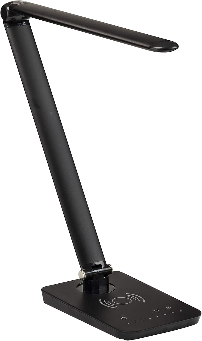 Safco 1009BL, Pivoting Neck, Built-in Wireless, USB Port Vamp LED Lamp by SafcoProducts
