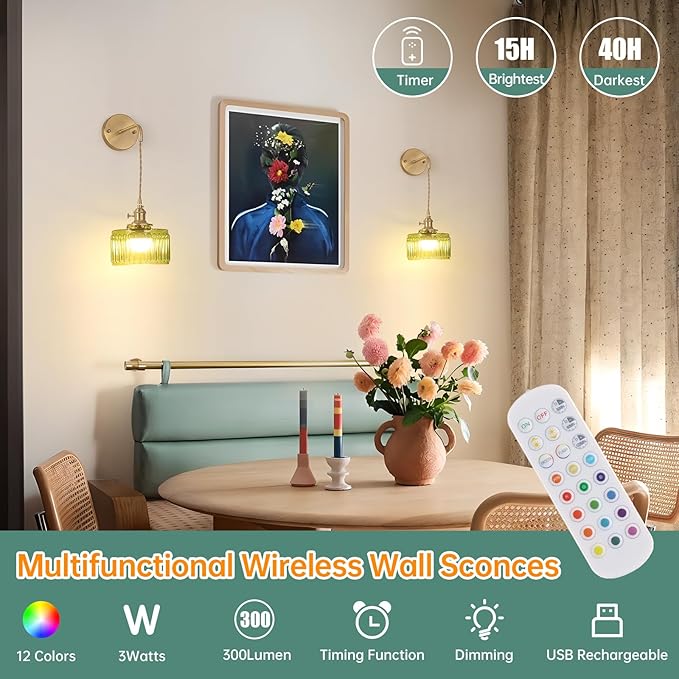 Battery Operated Wall Sconce - Image 4
