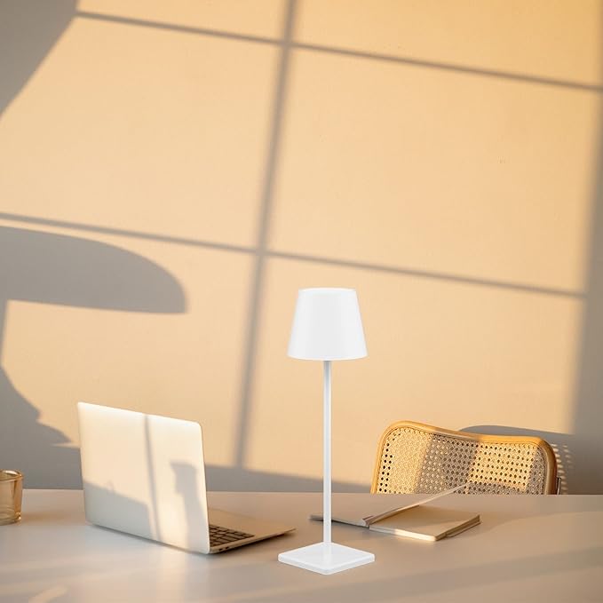White Cordless Table Lamp, 2 Pack 5500mAh Battery Powered LED Table Light - Image 7