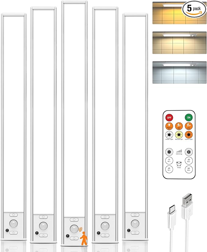 16in Under Cabinet Lighting Wireless, 160 LED Motion Sensor Light Indoor by LENOMA