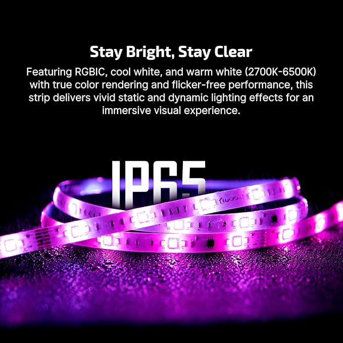 OLIGHT Ostrip 2 RGBIC LED Strip Light 16.4ft, DC24V 2700K-6500K, 0.25m Unit - Image 9
