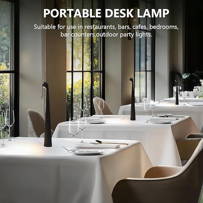 Portable LED Table Lamp 3-Levels Brightness, Rechargeable Battery Up to 48 - Image 3