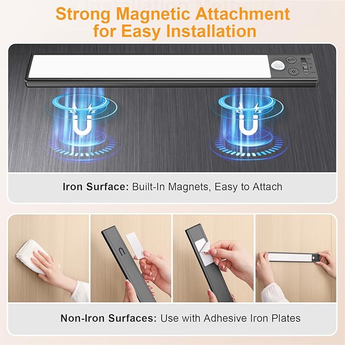 Gritin 10.2inch Under Cabinet Lighting Rechargeable -84 LED Super Bright - Image 9