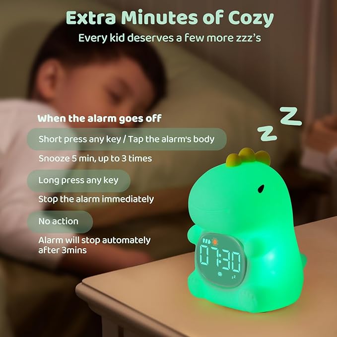 Dinosaurs Alarm Clock with Night Light - Image 8