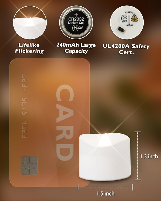Homemory Cool White Flameless LED Tea Lights Candles, 200+Hour Battery Operated - Image 5