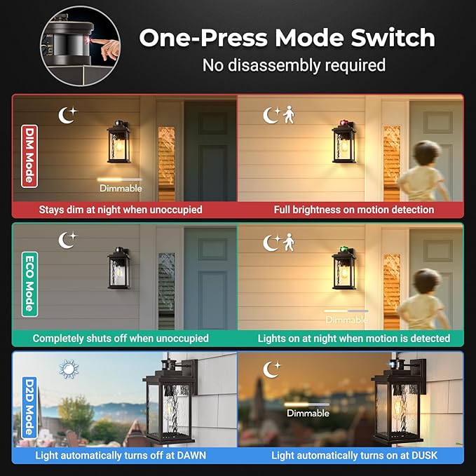 VIANIS Advanced Motion Sensor Light Outdoor, Large Bronze Exterior Lighting - Image 2