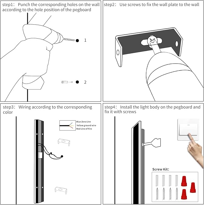 57inch Modern Long Outdoor Wall Lights, 3000K-6000K Dimmable Linear Wall Sconce - Image 8
