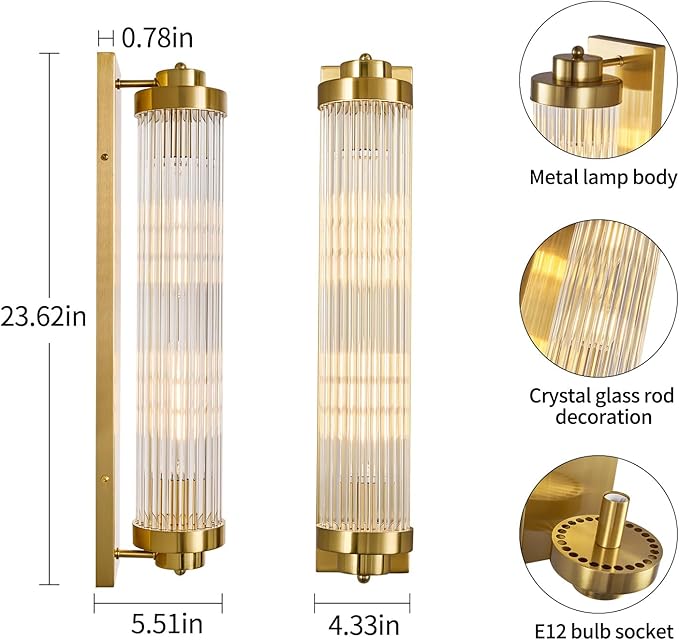 Gold Wall Sconces Set of Two - Image 2