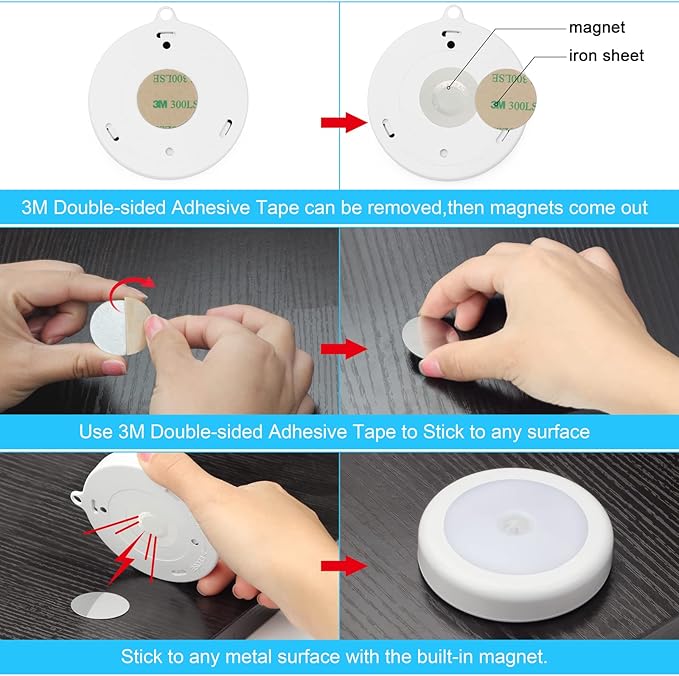 Mlambert 4 Pack Motion Sensor LED Night Light, Cordless Battery-Powered - Image 9