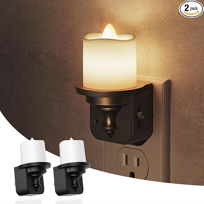 L LOHAS LED Candle Night Light, Dimmable Night Lights Plug into Wall, Dusk to by LLOHASLED