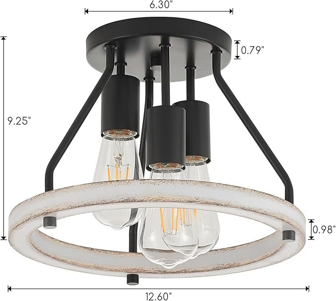 Rustic Flush Mount Ceiling Light Fixture - Image 2