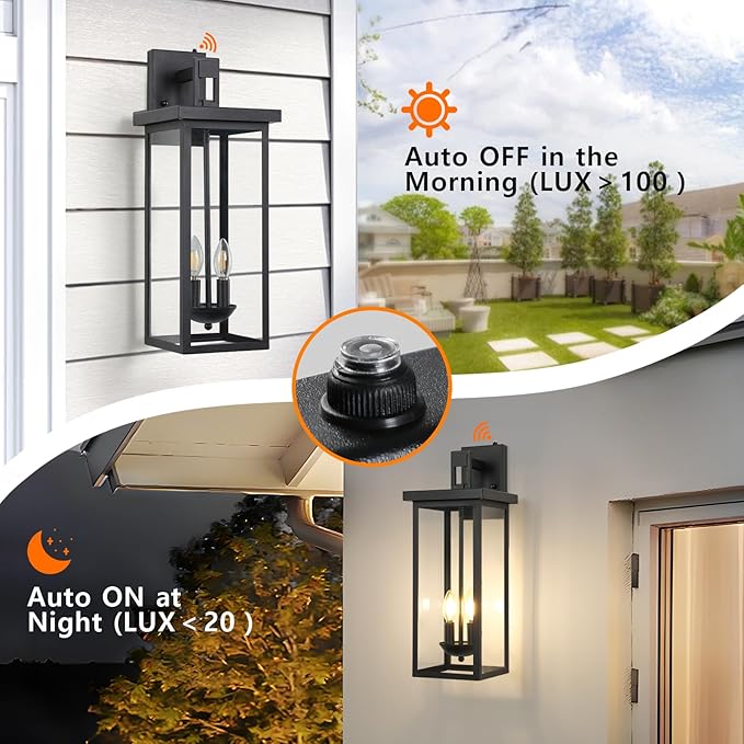 tewei 22 Inch Large Outdoor Wall Lights, Dusk to Dawn Outdoor Lighting Fixtures - Image 3