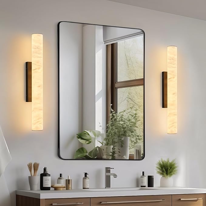 LMQNINE Natural Alabaster Wall Sconces Set of Two Spanish Marble Wall Light - Image 5