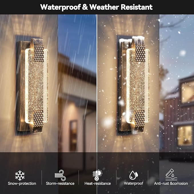 camuucci Dusk to Dawn Outdoor Light, 15.7 Inches LED Porch Lights Outdoor - Image 3