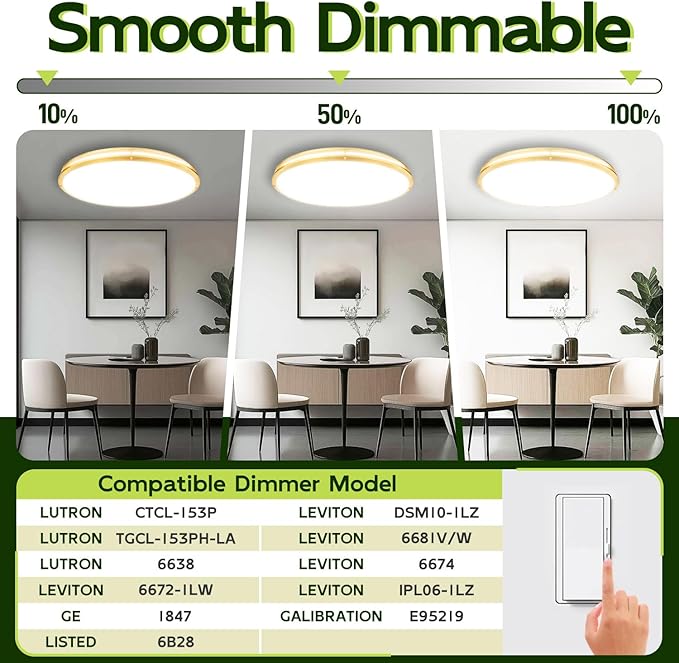 hykolity 32 Inch Oval LED Ceiling Light, 2700K/3000K/3500K/4000K/5000K - Image 3