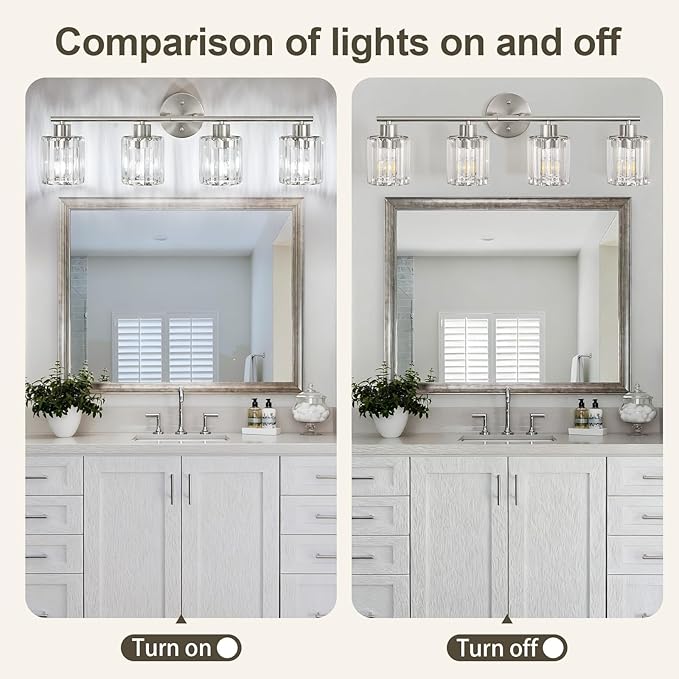 Crystal Bathroom Light Fixtures, Bathroom Lighting Fixtures Over Mirror - Image 3