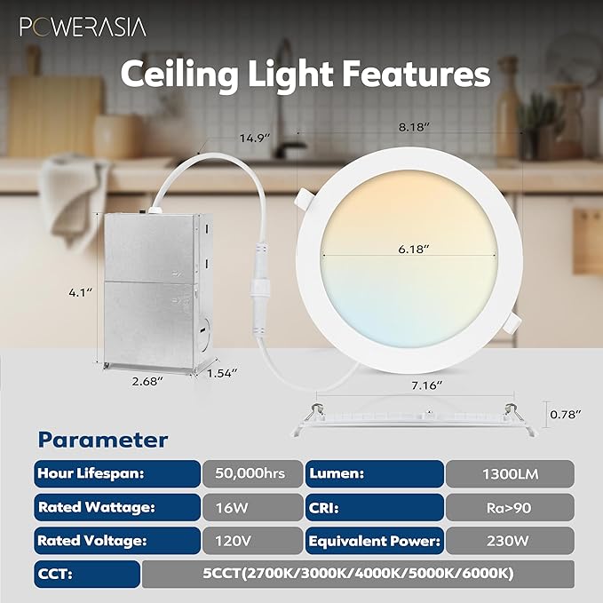 2 Pack Recessed Lighting 7 Inch - Image 2