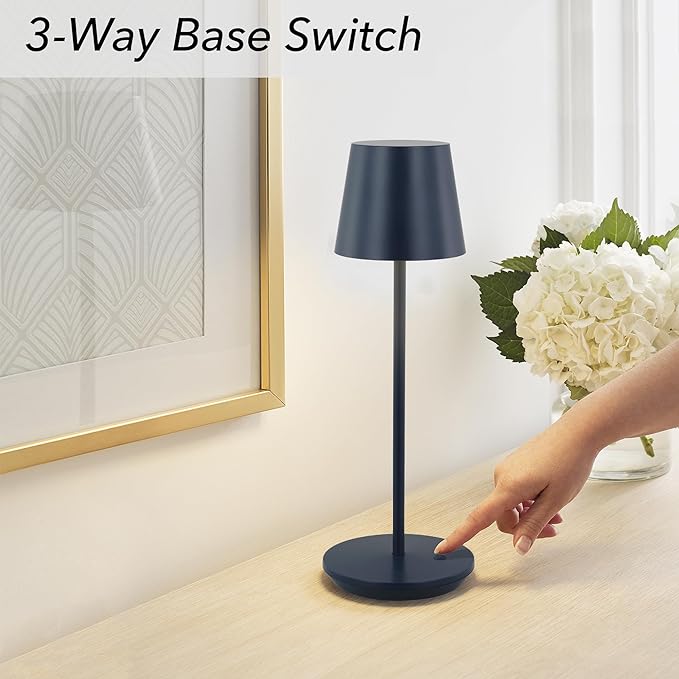 Generation Lighting Mena Accent Rechargeable Table Lamp – 14.5” Hague Blue - Image 6