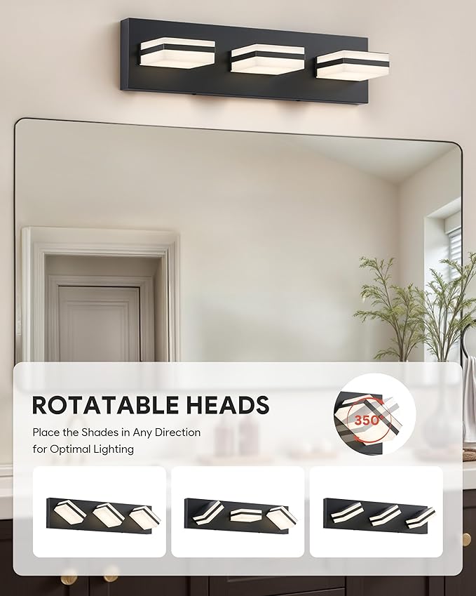 VONLUCE Bathroom Vanity Light Fixture, 3-Light Modern LED Vanity Lights - Image 3