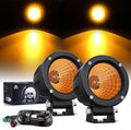 Nilight Amber LED Light Pods 2 PCS 3" Flood Round Offroad Driving Auxiliary Fog by Nilight