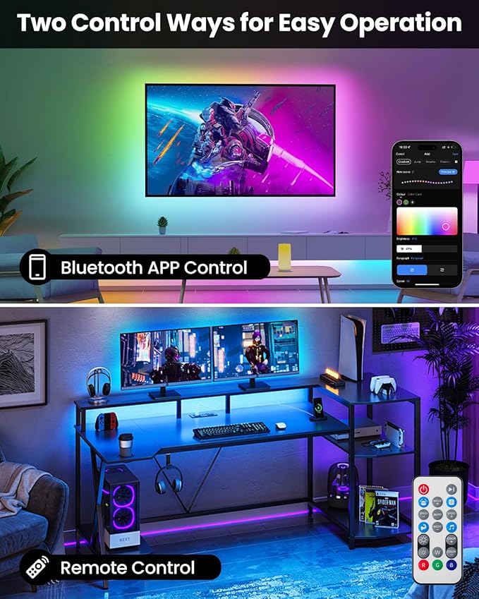 Pak LED Lights for Bedroom, 32.8ft Smart RGB+IC LED Strip Lights - Image 5