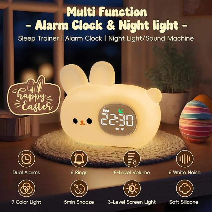 Bunny Alarm Clock with Night Light - Image 2