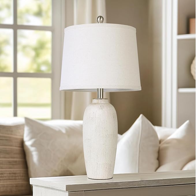 25“ Jar Table Lamps Set of 2, Ceramic Bedside Lamps - Image 4