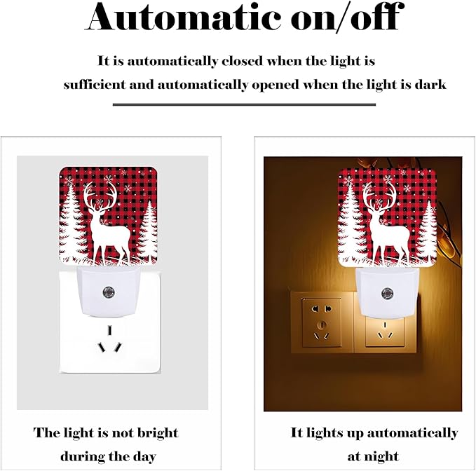 Silhouette Christmas Elk Night Light, Plug Into Wall Decor - Image 3