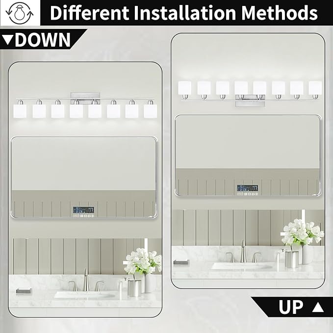 Brushed Nickel Light Fixture Bathroom - Image 4
