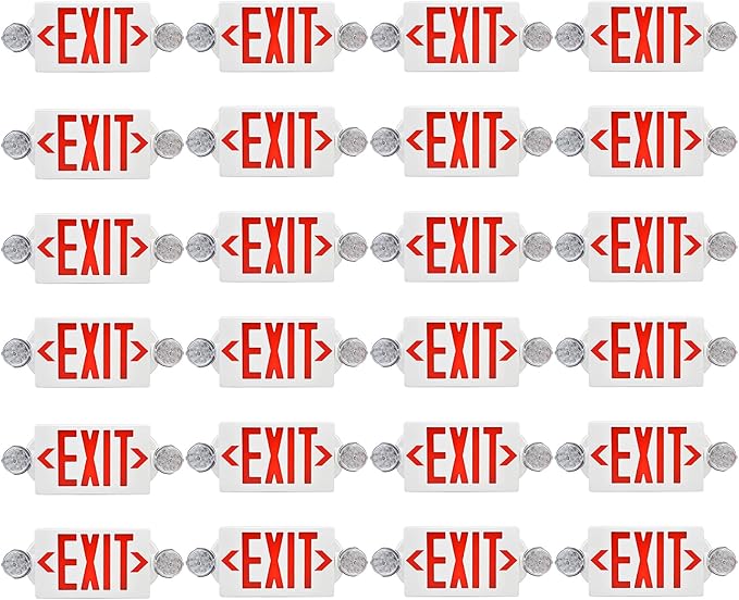 AKT LIGHTING Red Emergency Exit Light, Adjustable Two LED Head Exit Sign Light by AKTLIGHTING