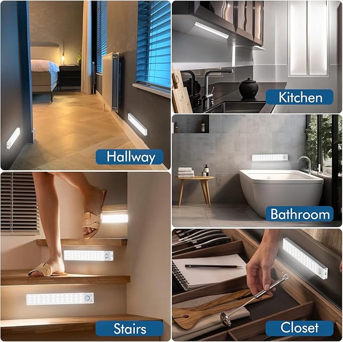 Under Cabinet Lighting 1800mAh Long Battery Life, 2 Pack Dimmable Motion Sensor - Image 7
